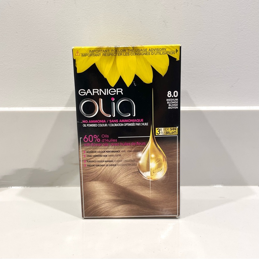 🟠5/$25 NEW Garnier Olia Hair Dye (8.0 Medium Blonde)